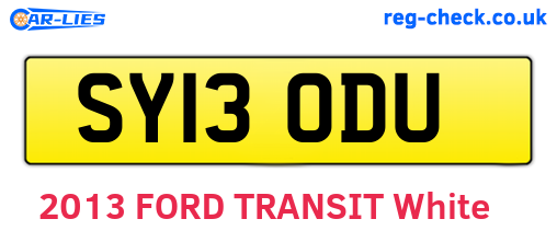 SY13ODU are the vehicle registration plates.