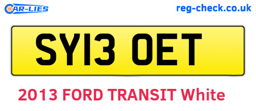 SY13OET are the vehicle registration plates.