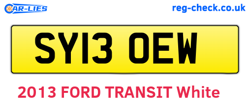 SY13OEW are the vehicle registration plates.