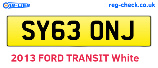 SY63ONJ are the vehicle registration plates.