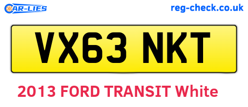 VX63NKT are the vehicle registration plates.