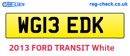WG13EDK are the vehicle registration plates.
