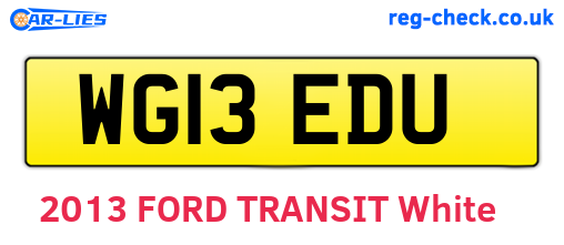 WG13EDU are the vehicle registration plates.