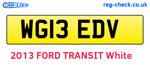 WG13EDV are the vehicle registration plates.