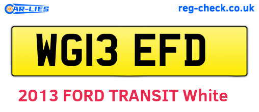 WG13EFD are the vehicle registration plates.
