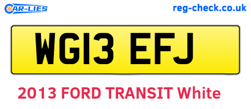 WG13EFJ are the vehicle registration plates.