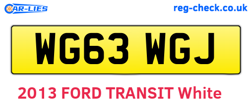 WG63WGJ are the vehicle registration plates.