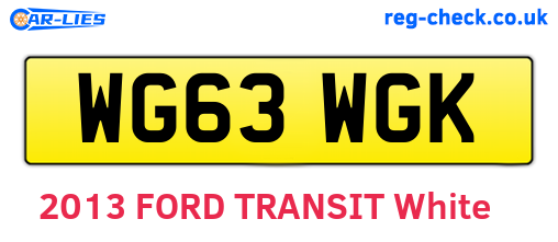 WG63WGK are the vehicle registration plates.