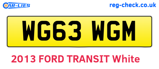 WG63WGM are the vehicle registration plates.
