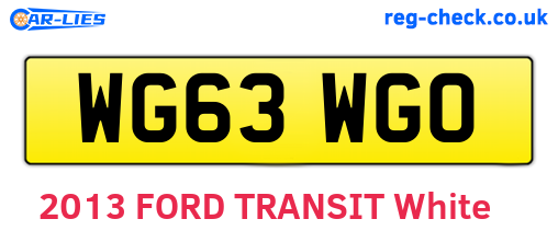 WG63WGO are the vehicle registration plates.