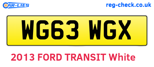 WG63WGX are the vehicle registration plates.