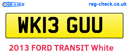 WK13GUU are the vehicle registration plates.