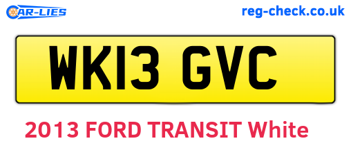 WK13GVC are the vehicle registration plates.