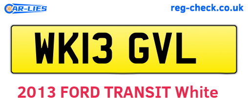 WK13GVL are the vehicle registration plates.