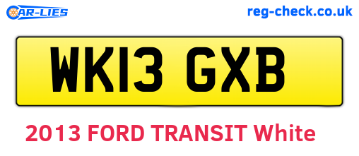 WK13GXB are the vehicle registration plates.