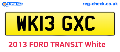WK13GXC are the vehicle registration plates.