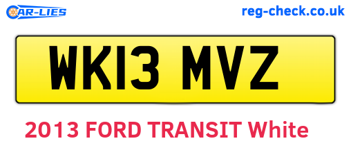 WK13MVZ are the vehicle registration plates.