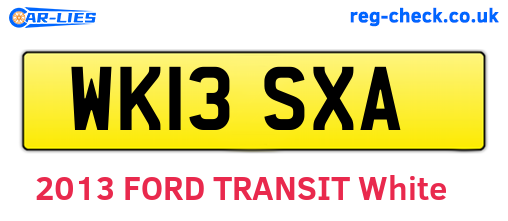 WK13SXA are the vehicle registration plates.