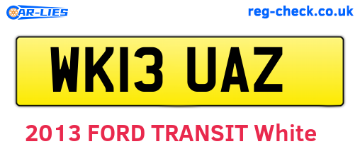 WK13UAZ are the vehicle registration plates.