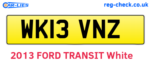 WK13VNZ are the vehicle registration plates.