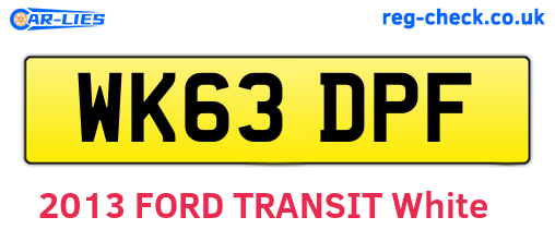 WK63DPF are the vehicle registration plates.