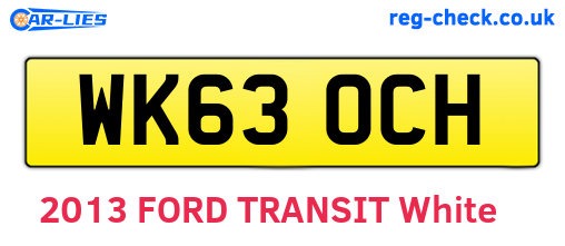 WK63OCH are the vehicle registration plates.