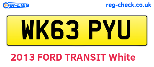 WK63PYU are the vehicle registration plates.