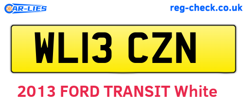 WL13CZN are the vehicle registration plates.