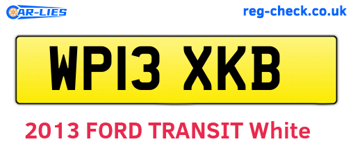 WP13XKB are the vehicle registration plates.