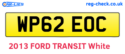WP62EOC are the vehicle registration plates.