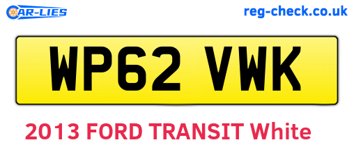 WP62VWK are the vehicle registration plates.