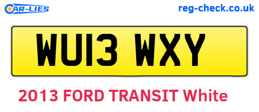 WU13WXY are the vehicle registration plates.
