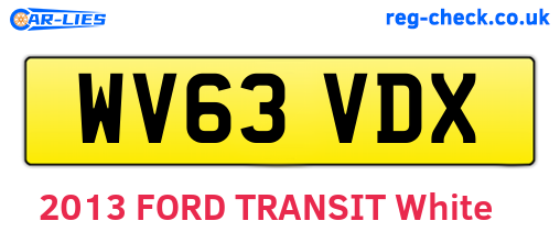 WV63VDX are the vehicle registration plates.