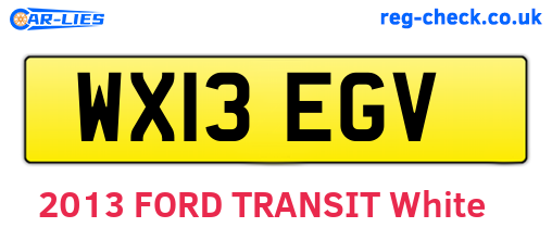 WX13EGV are the vehicle registration plates.
