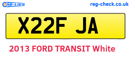 X22FJA are the vehicle registration plates.