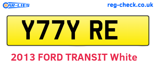 Y77YRE are the vehicle registration plates.