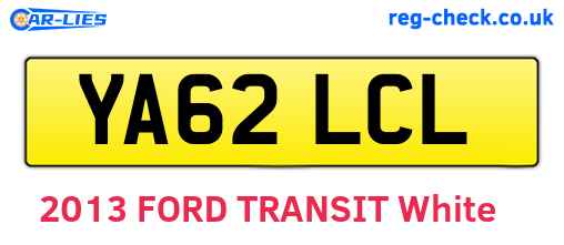 YA62LCL are the vehicle registration plates.