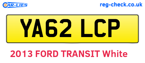 YA62LCP are the vehicle registration plates.