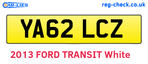 YA62LCZ are the vehicle registration plates.