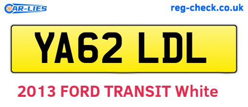 YA62LDL are the vehicle registration plates.