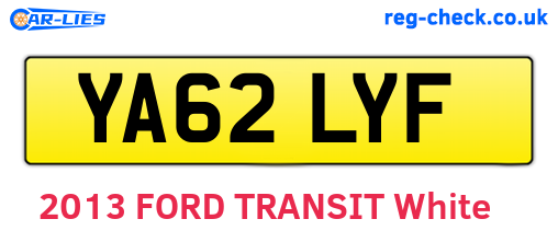 YA62LYF are the vehicle registration plates.