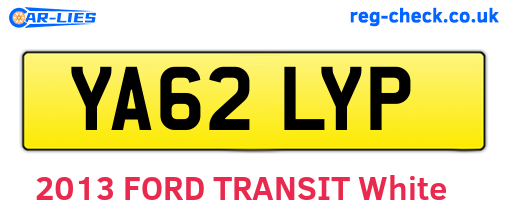 YA62LYP are the vehicle registration plates.