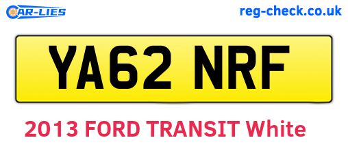 YA62NRF are the vehicle registration plates.