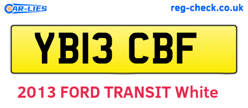 YB13CBF are the vehicle registration plates.