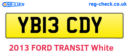 YB13CDY are the vehicle registration plates.