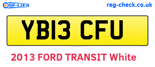 YB13CFU are the vehicle registration plates.
