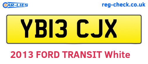 YB13CJX are the vehicle registration plates.