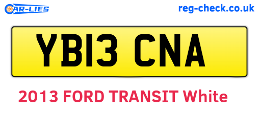 YB13CNA are the vehicle registration plates.