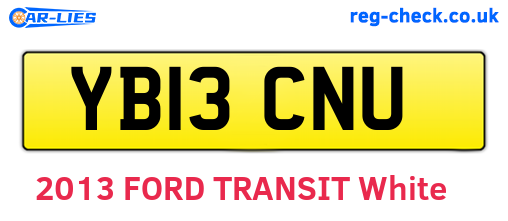 YB13CNU are the vehicle registration plates.
