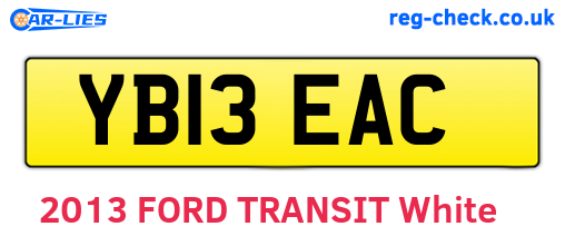 YB13EAC are the vehicle registration plates.